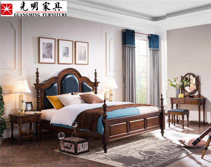 臥室家具風格搭配美到?jīng)]朋友！美式風格臥室實木家具巧搭配