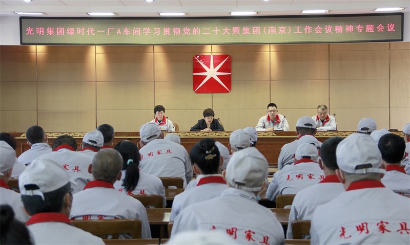 綠時(shí)代一廠A車間、紙箱公司召開學(xué)習(xí)貫徹黨的二十大暨集團(tuán)（南京）工作會議精神專題會議